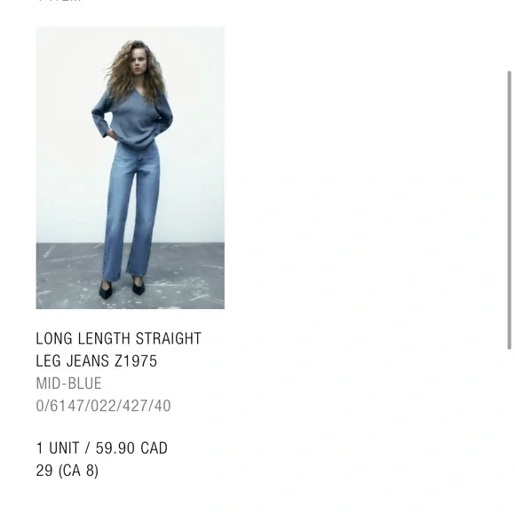 ZARA straight leg jeans - Picture 3 of 5